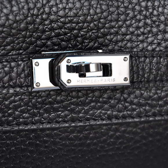 High Quality Hermes Kelly Wallet Togo Leather Bi-Fold Purse A708 Black Fake - Click Image to Close